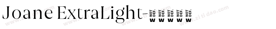 Joane ExtraLight字体转换